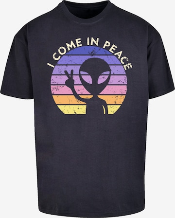 F4NT4STIC Shirt 'Alien Peace Sunset' in Blauw: voorkant