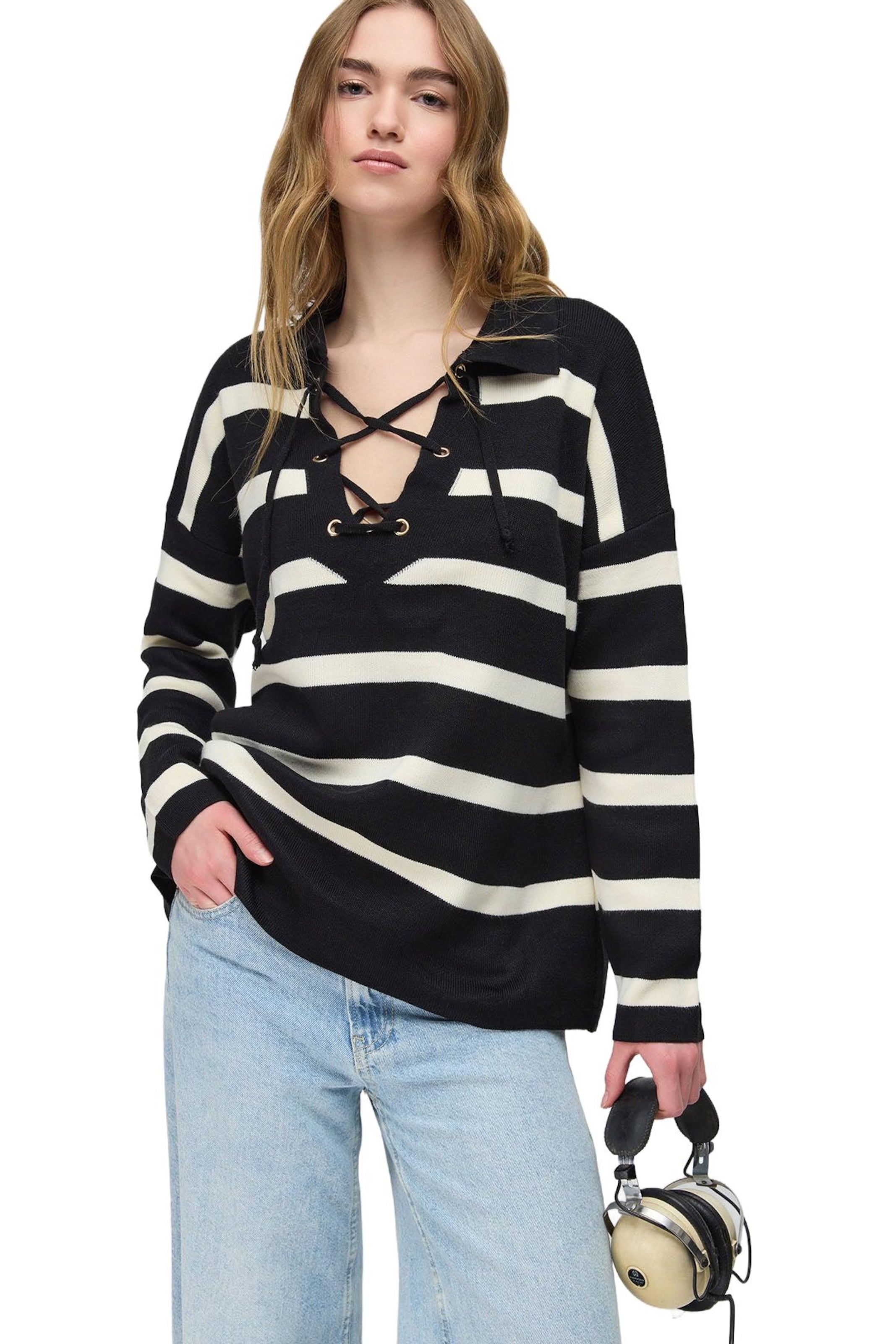 No Matter What Sweater in Ecru / Black, Item view