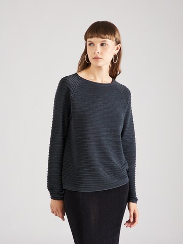 Pull-over QS en noir : devant