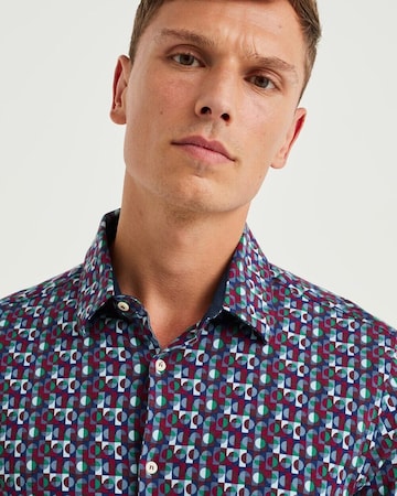 WE Fashion Regular fit Button Up Shirt in Blue