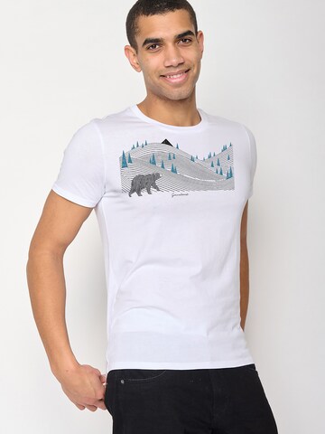 GREENBOMB Shirt 'Animal Bearland' in White: front