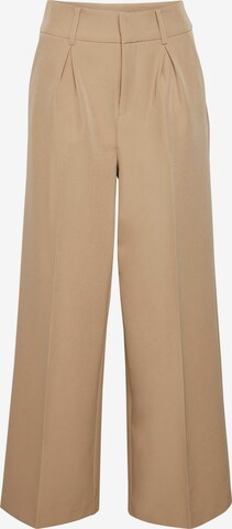 ICHI Wide leg Pleated Pants 'Ihlexi' in Brown: front