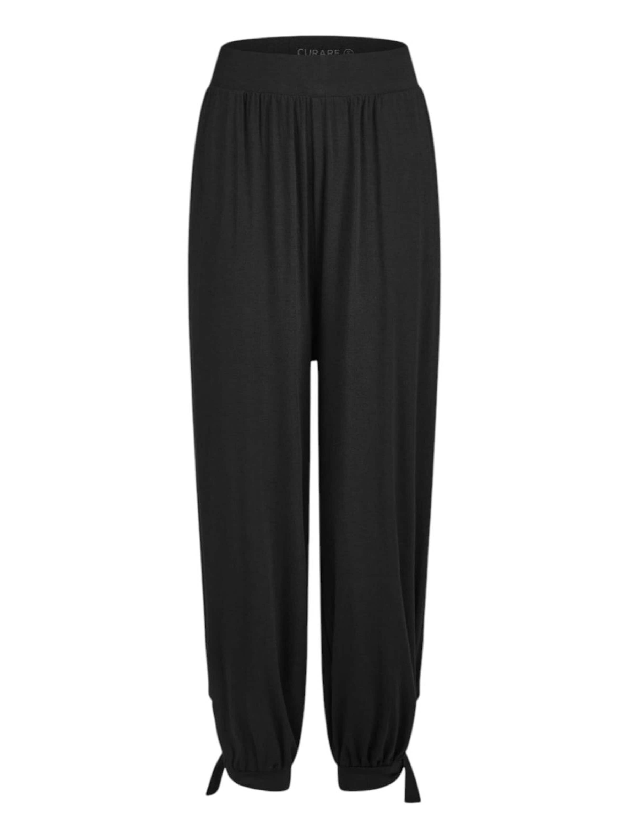 CURARE Yogawear Loose fit Workout Pants 'Wide Pants Loops - Black' in Black: front