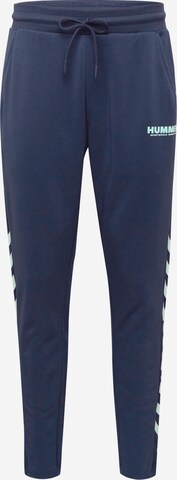 Hummel Tapered Workout Pants 'Legacy' in Blue: front