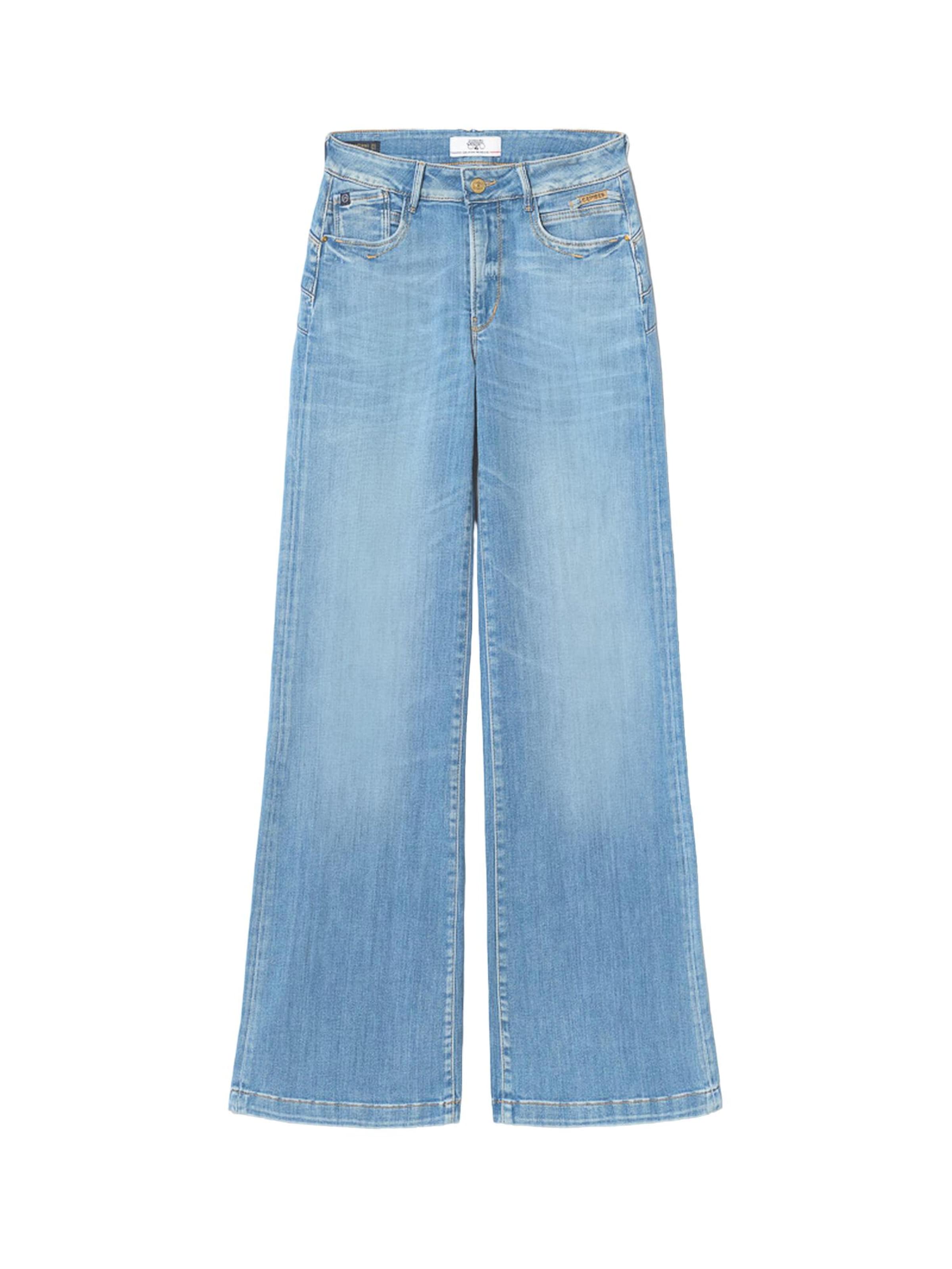 Le Temps Des Cerises Zvonové kalhoty Džíny 'PULPHIFL' – modrá: přední strana