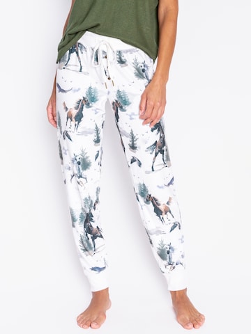 PJ Salvage Pyjamabroek 'Wild Force' in Wit: voorkant