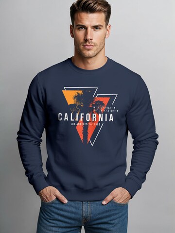Neverless Sweatshirt 'California geometric' in Blue