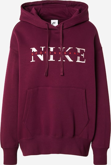 Nike Sportswear Sweater majica 'PHNX FLC' u crvena / boja vina / bijela, Pregled proizvoda