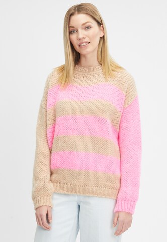 Frogbox Strickpullover mit Streifen in Pink: predná strana