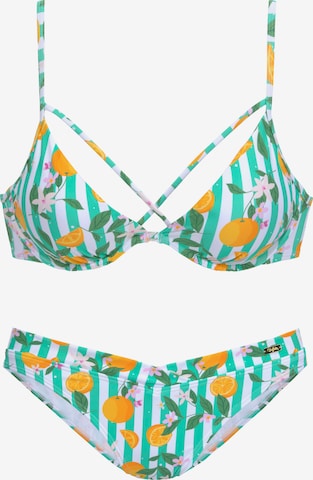 BUFFALO - Balconet Top de bikini en verde: frente