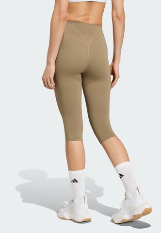 ADIDAS PERFORMANCE Skinny Spodnie sportowe 'Optime Workout' w kolorze zielony