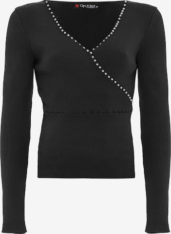 Pull-over CIPO & BAXX en noir : devant