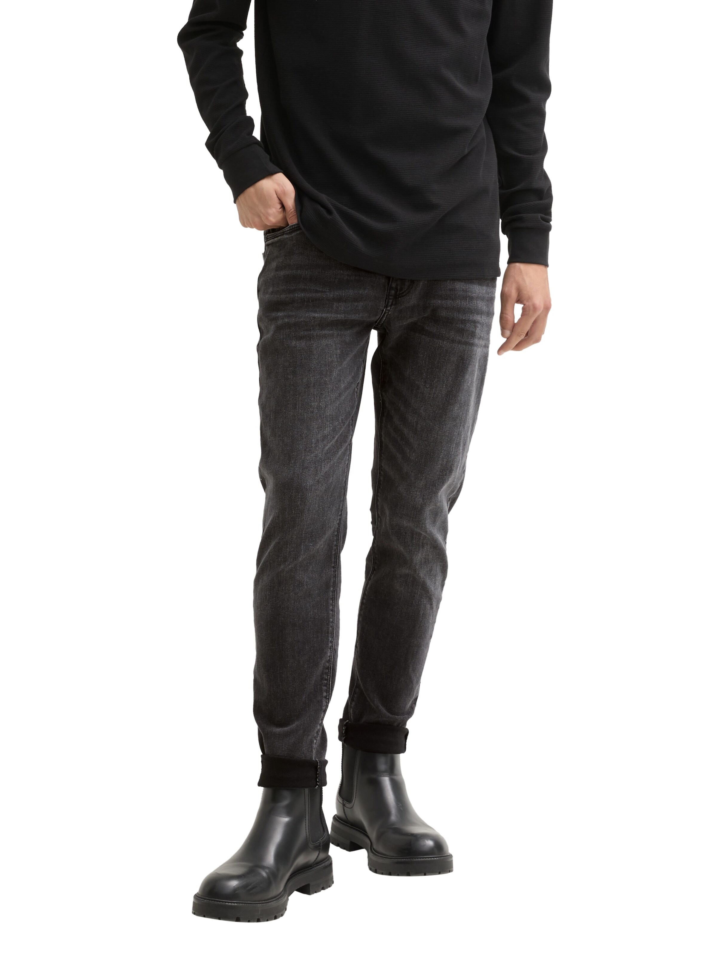 TOM TAILOR DENIM Regular Jeans 'Superflex' in Black: front