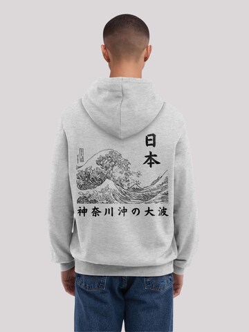 Sweat-shirt 'Kanagawa Welle Golden Gai' F4NT4STIC en gris : devant
