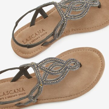 LASCANA T-Bar Sandals in Grey