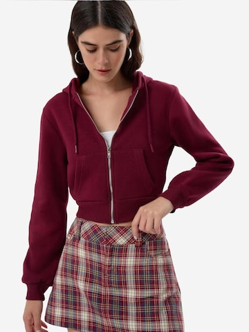 Hiccup Zip-Up Hoodie in Red: front