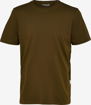 T-Shirt 'Aspen' SELECTED HOMME en marron : devant