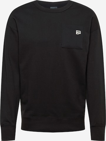 PUMA Sweatshirt 'Downtown' in Zwart: voorkant