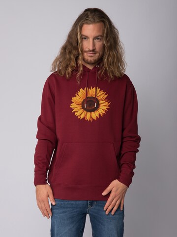 Sweat-shirt 'Sonnenblume' Watapparel en rouge : devant