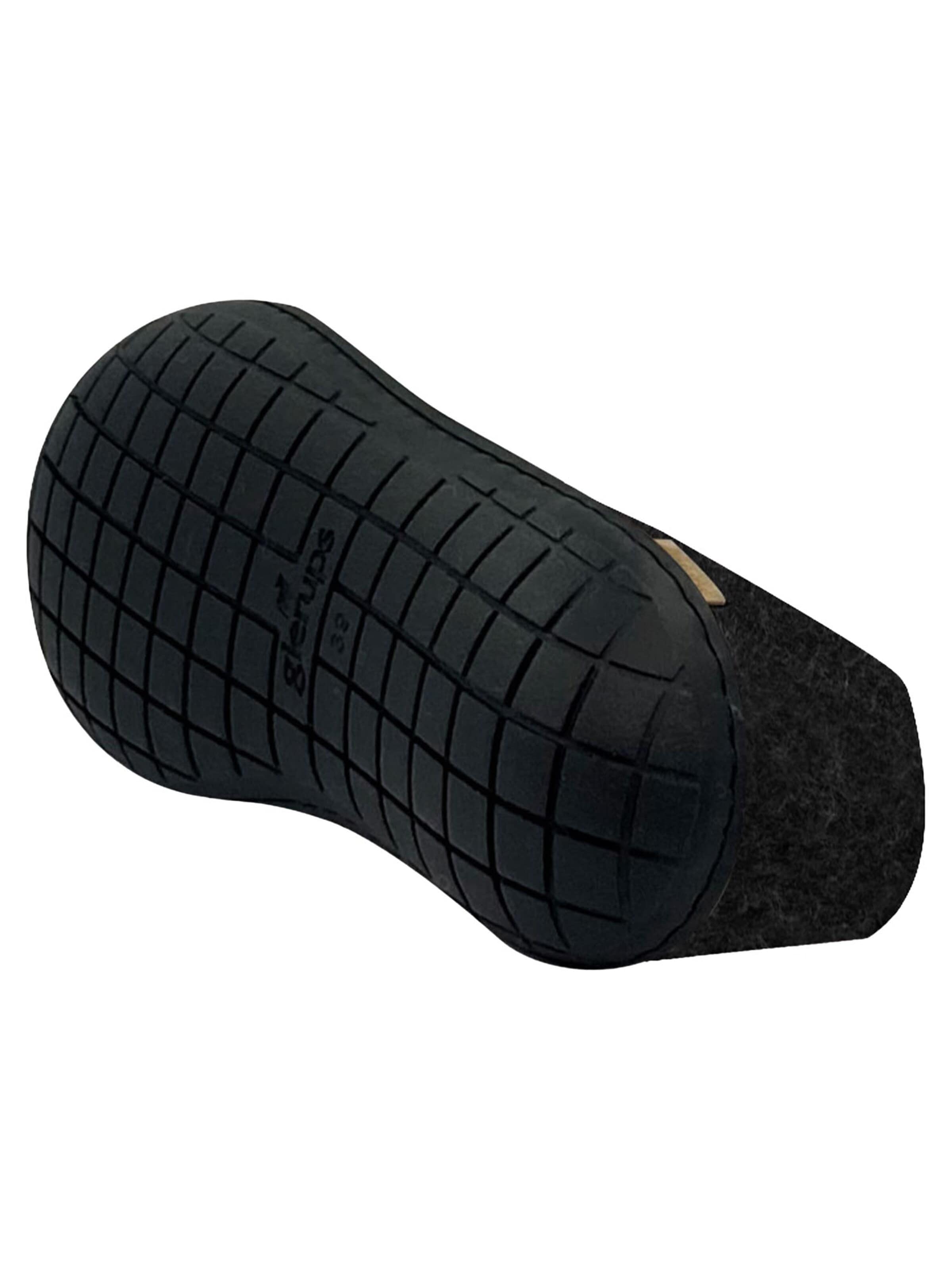 Glerups Slipper 'Kautschuksohle Schwarz' in Black