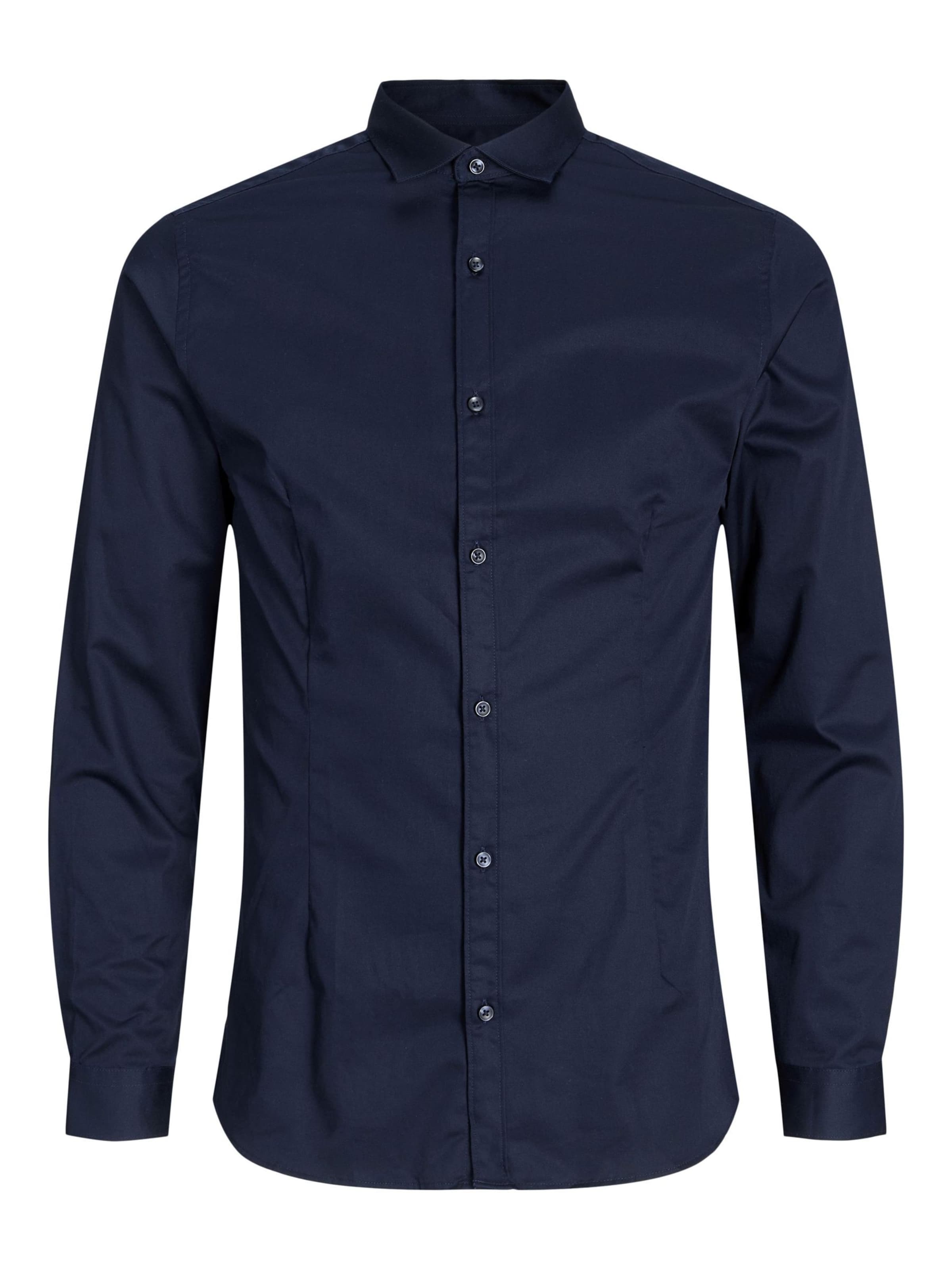 Jack & Jones Premium Super Slim Fit Button Up Shirt 'Parma' in Blue: front