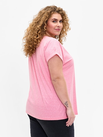 Zizzi T-Shirt 'VAVA' in Pink