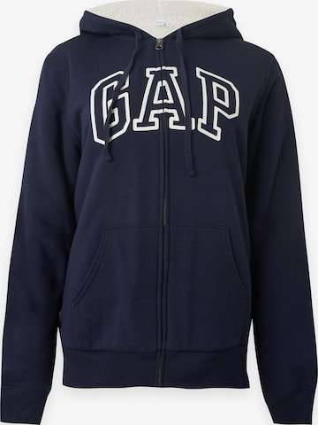 Gap Tall Sweatjacke 'V-FRANCHISE' in Blau: Vorderseite