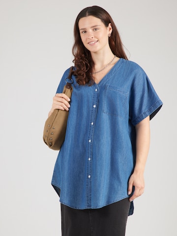 Camicia da donna 'CARBEA' di ONLY Carmakoma in blu: frontale