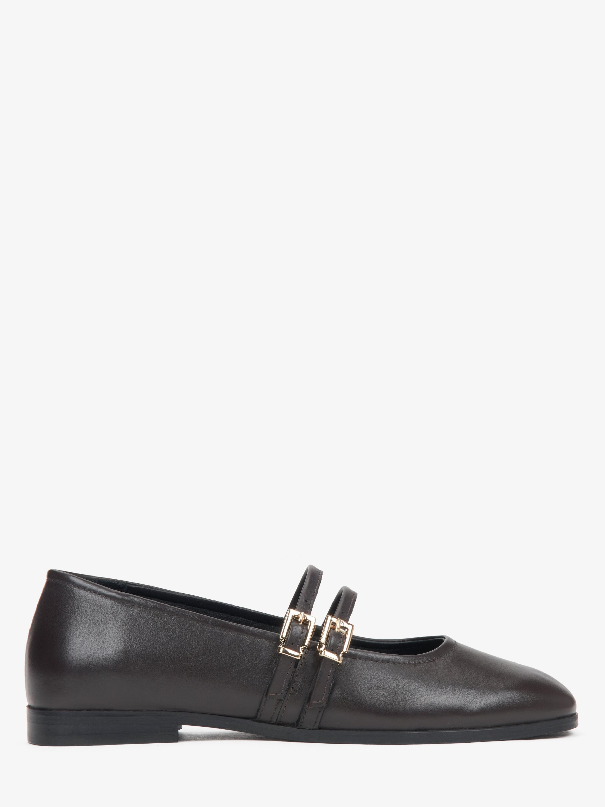 Estro Ballet Flats with Strap '09-28781' in Brown: front