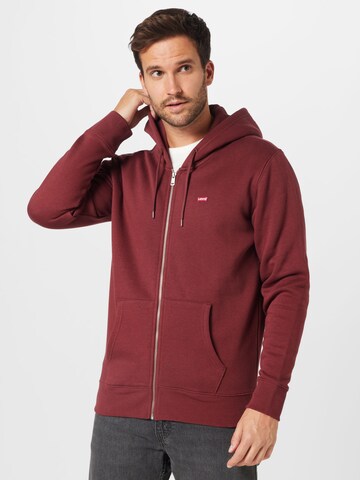 LEVI'S ® Sweat jacket 'Zip Up Hoodie' in Red: front