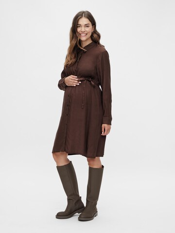 MAMALICIOUS Shirt Dress 'ERCUR' in Brown