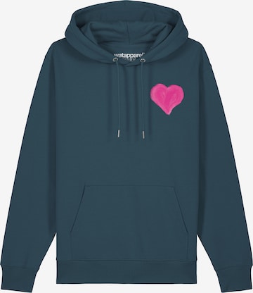 Watapparel Sweatshirt ' Pink Heart ' in Blau: Vorderseite