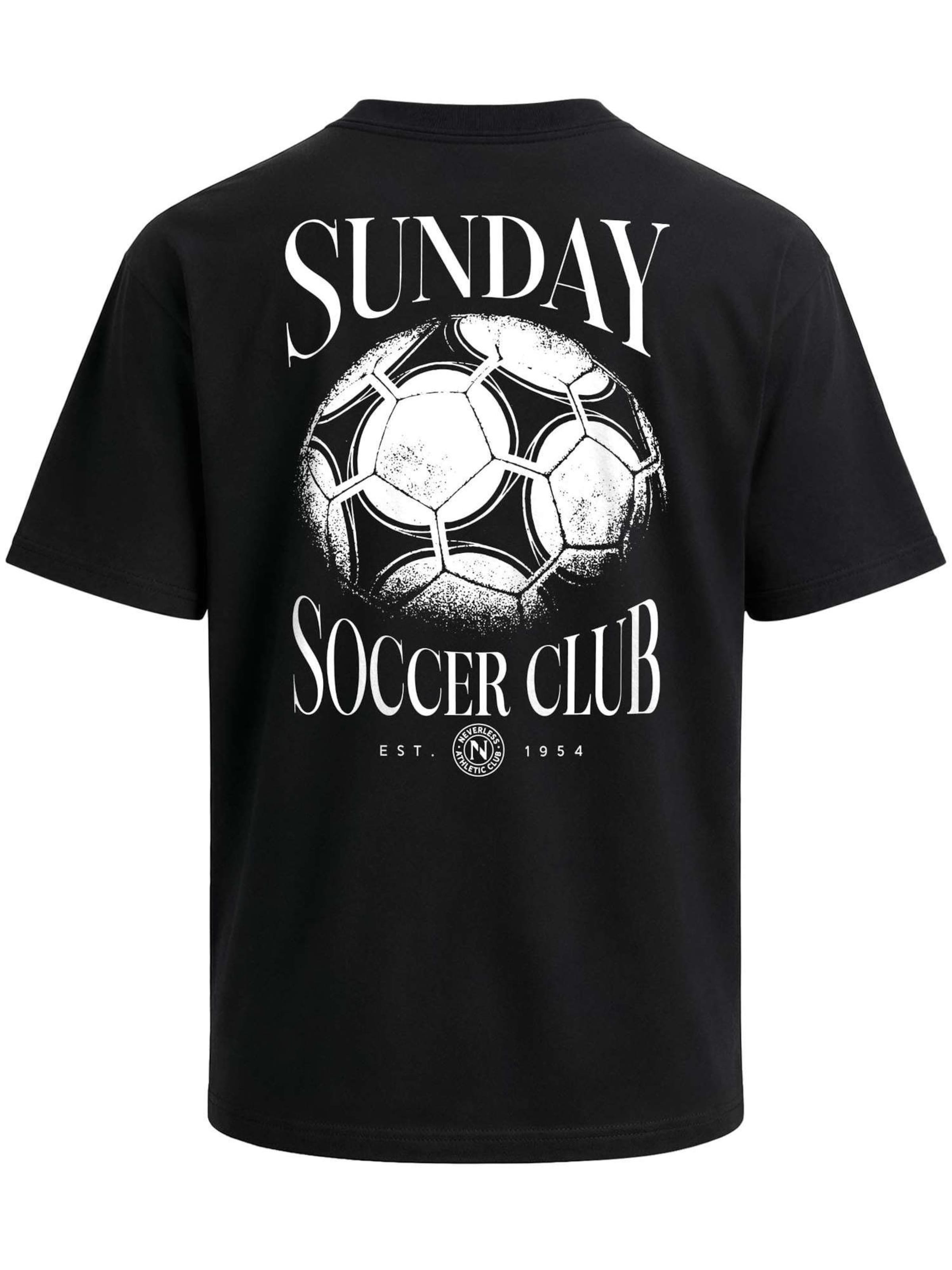 Neverless Shirt 'Sunday Soccer Club' in Black: front