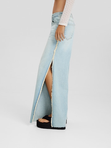 Wide leg Jeans de la Bershka pe albastru