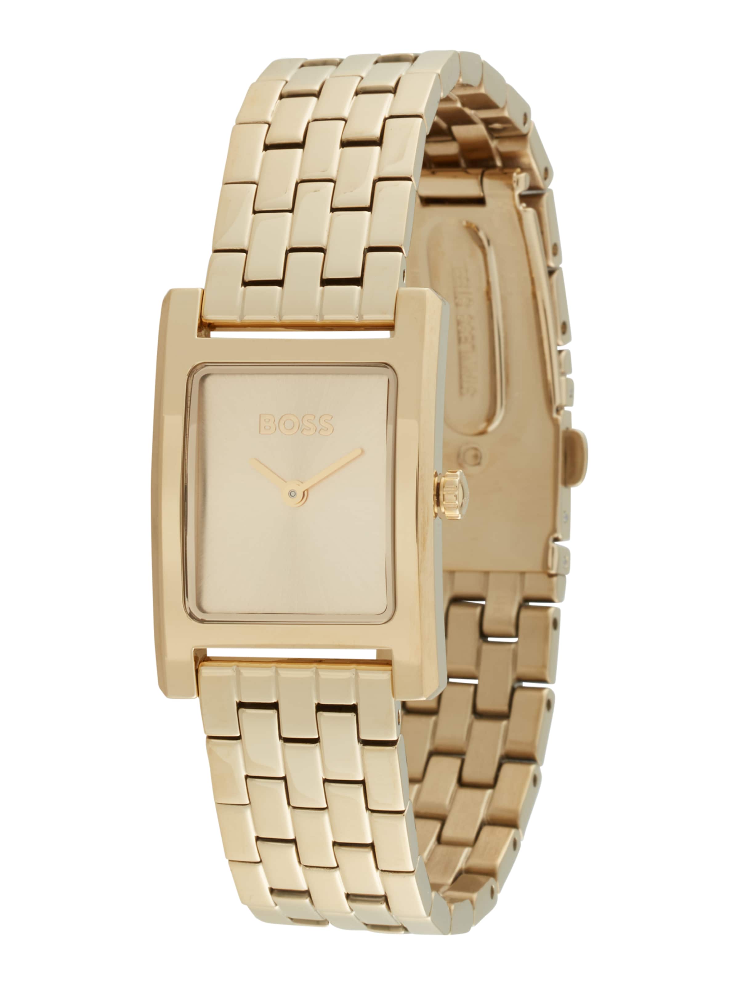 Montre à affichage analogique BOSS en or : devant