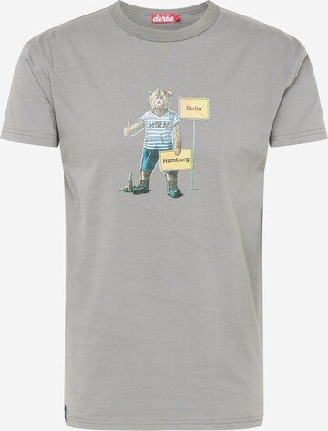 Derbe Shirt 'Bärlin Leaving' in Grey: front