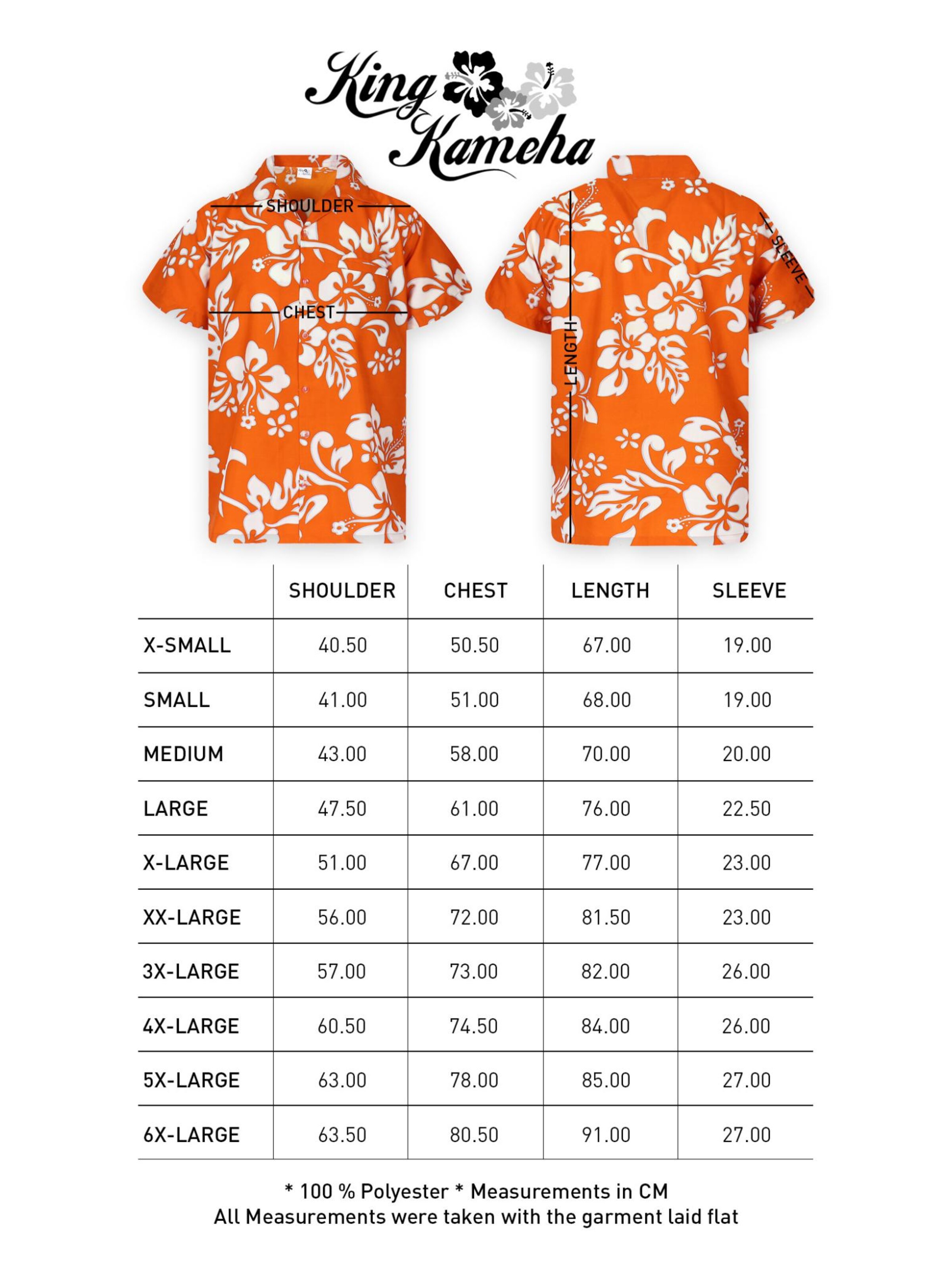 King Kameha Shirt 'Hibiscus'‌ in Orange