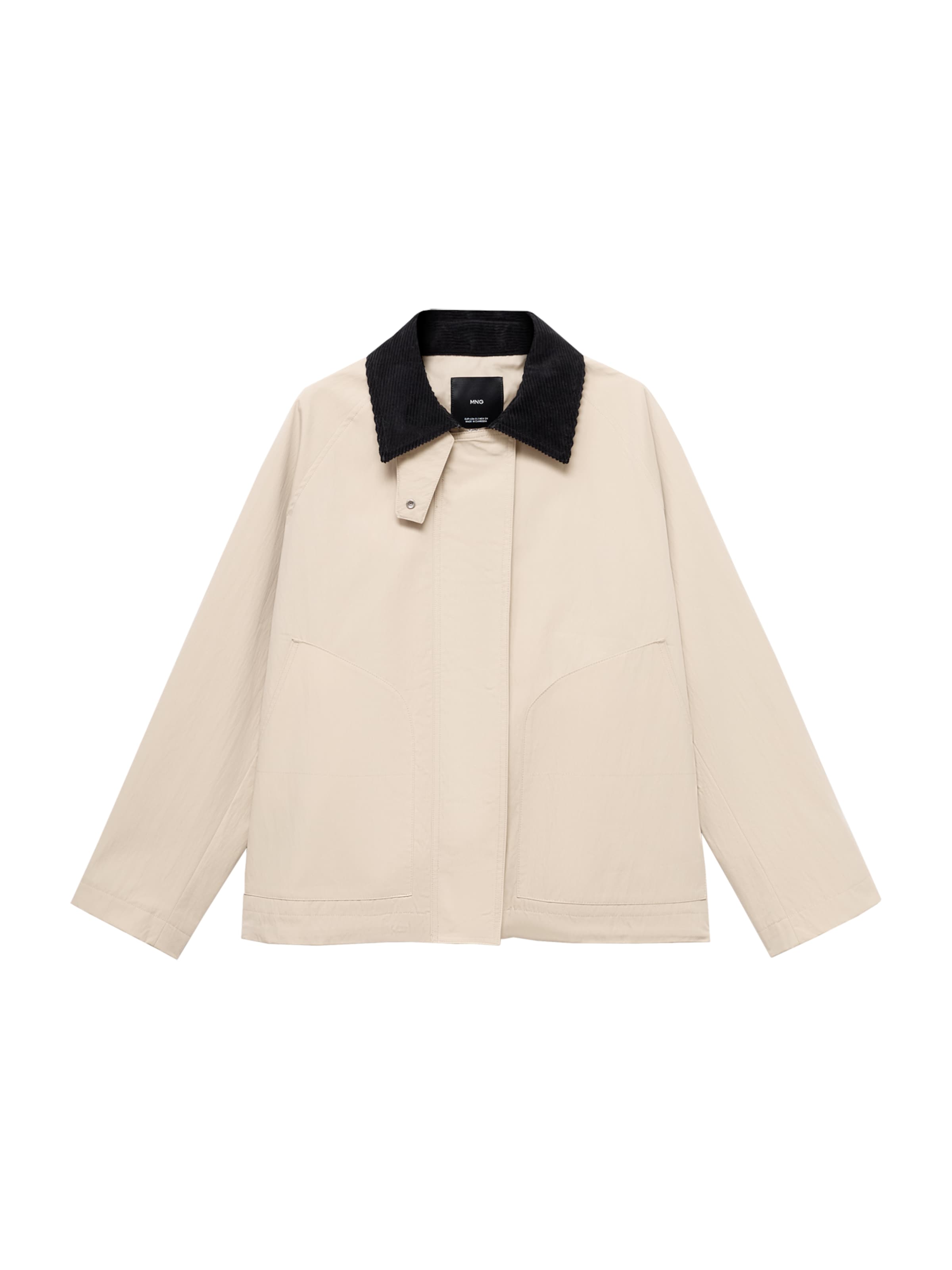 MANGO Tussenjas 'Willy' in de kleur Greige / Zwart, Productweergave