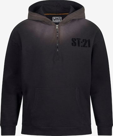 Sweat-shirt STHUGE en noir : devant