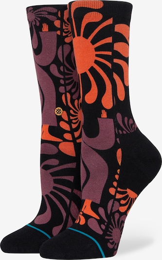 Stance Chaussettes 'LAURYN ALVAREZ CREW' en aubergine / orange / noir, Vue avec produit