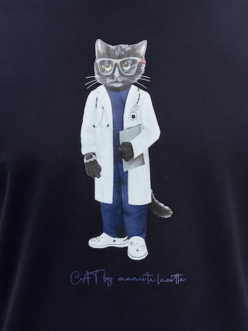 Cat e Lolette - Camiseta 'Doctor Cat' en azul