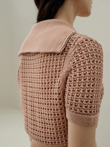 Lilysilk - Cárdigan 'Toscana Pointelle Strickjacke mit Doppelreißverschluss' en marrón