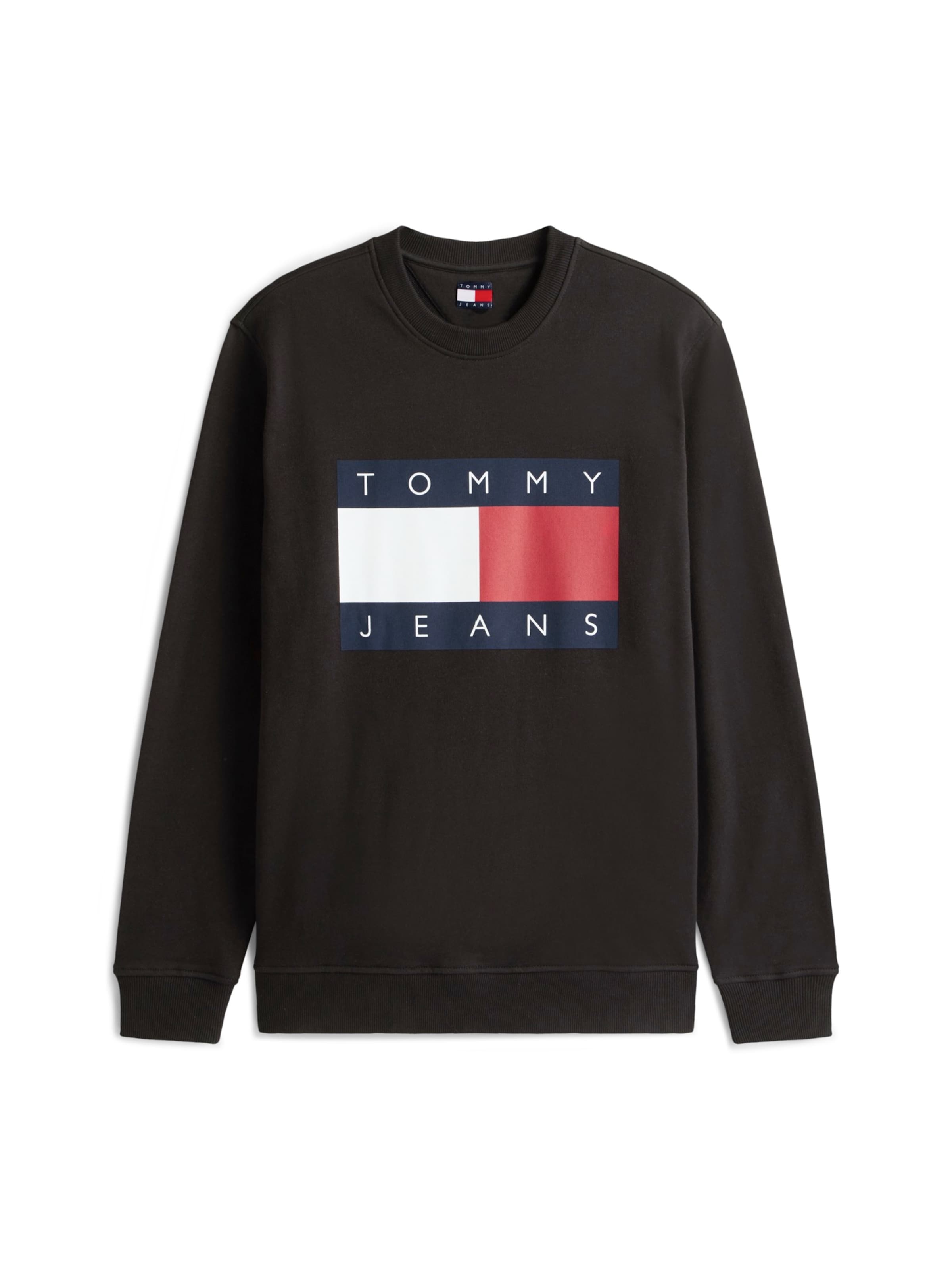 Bluză de molton de la Tommy Jeans pe negru: față
