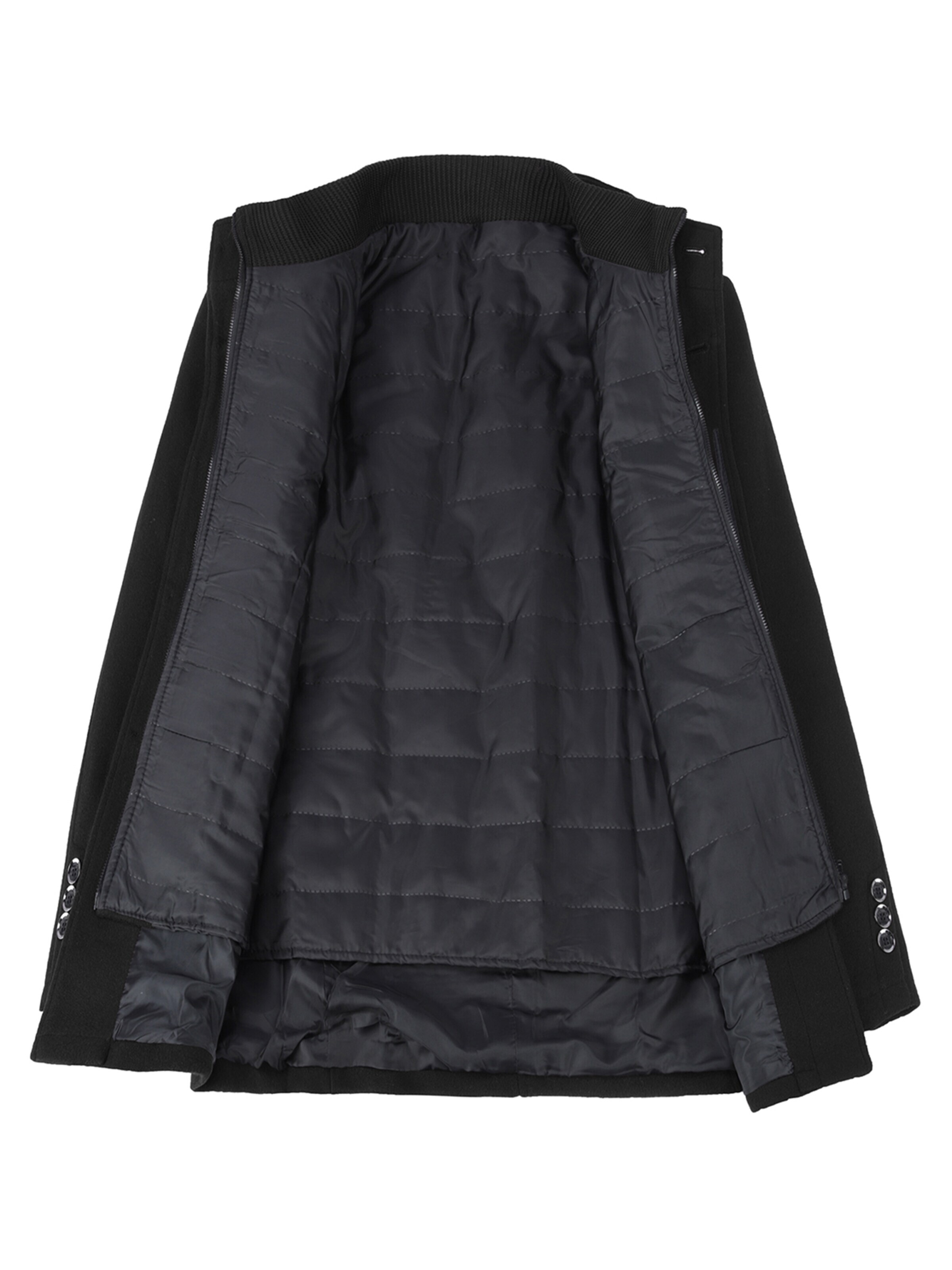 ALLTHEMEN Winterjas 'Winterkern' in Zwart