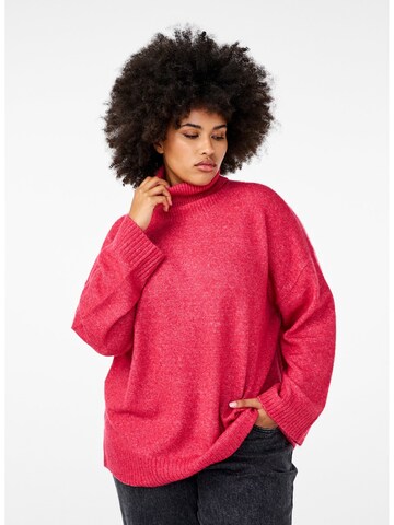 Pullover 'Cavista' di Zizzi in rosa: frontale