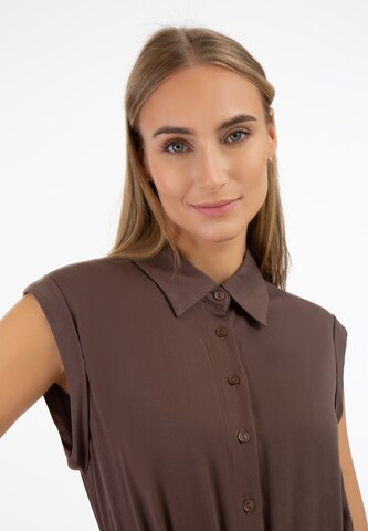 Robe-chemise RISA en marron