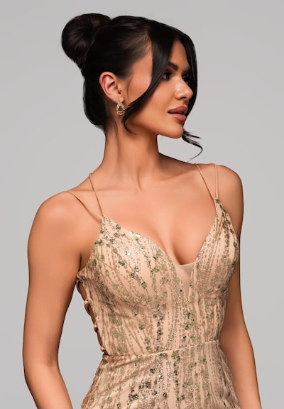 Ombre Robe de soirée en beige / or, Vue avec produit