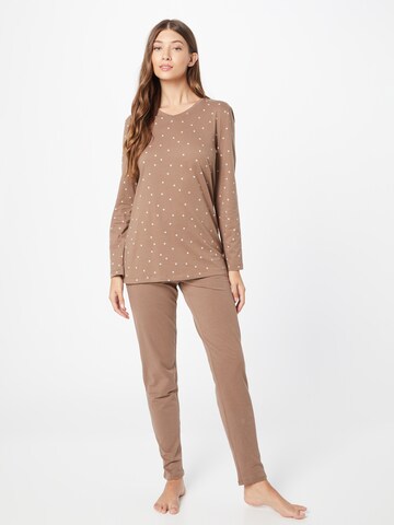 SCHIESSER Pajama 'Essentials' in Brown: front