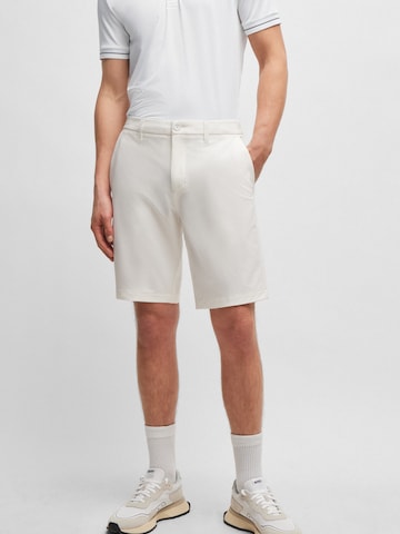 BOSS Slim fit Pants in White: front