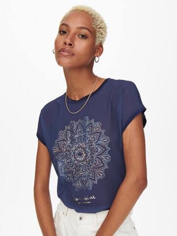 ONLY T-Shirt 'Aria' in Blau